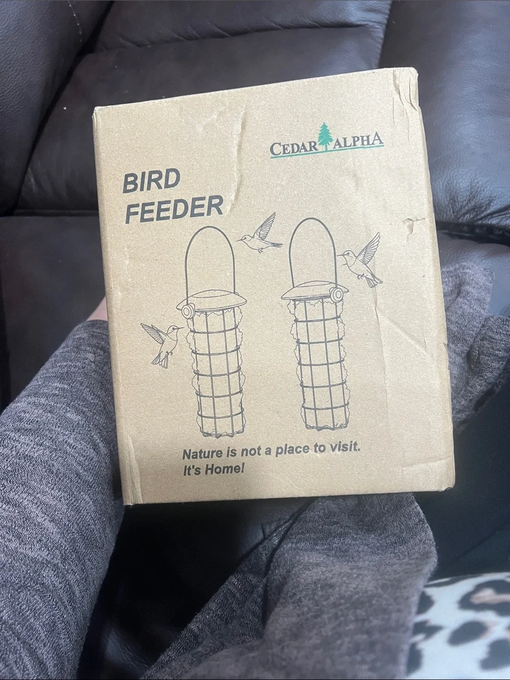 Fiber Bird Nesting Feeder with Green Top — 2-Pack